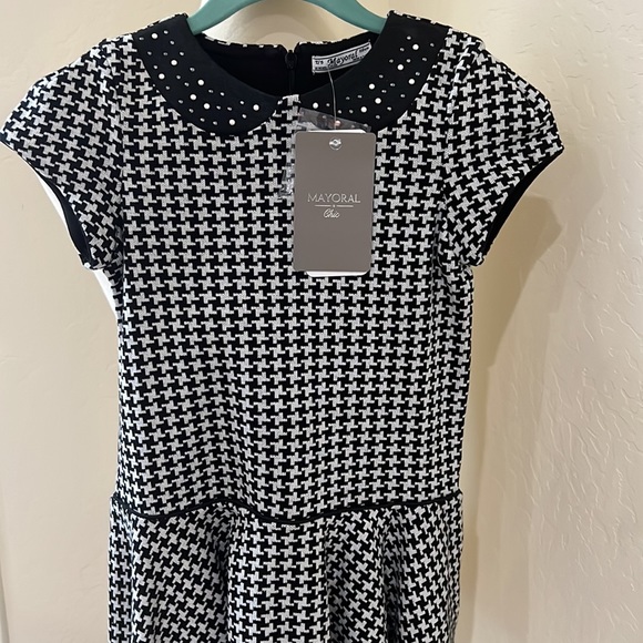 NWT Size 5 Mayoral Black And White Dress - Picture 2 of 4